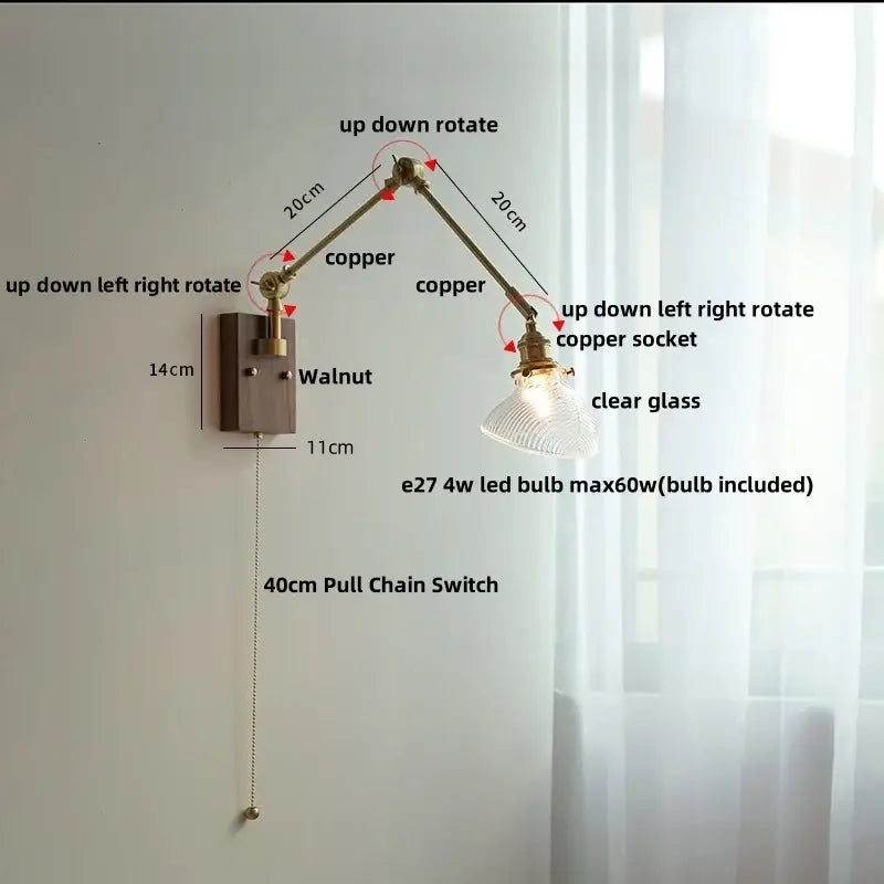 Brass Glass Wall Light