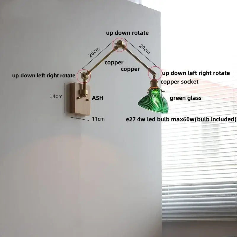 Brass Glass Wall Light