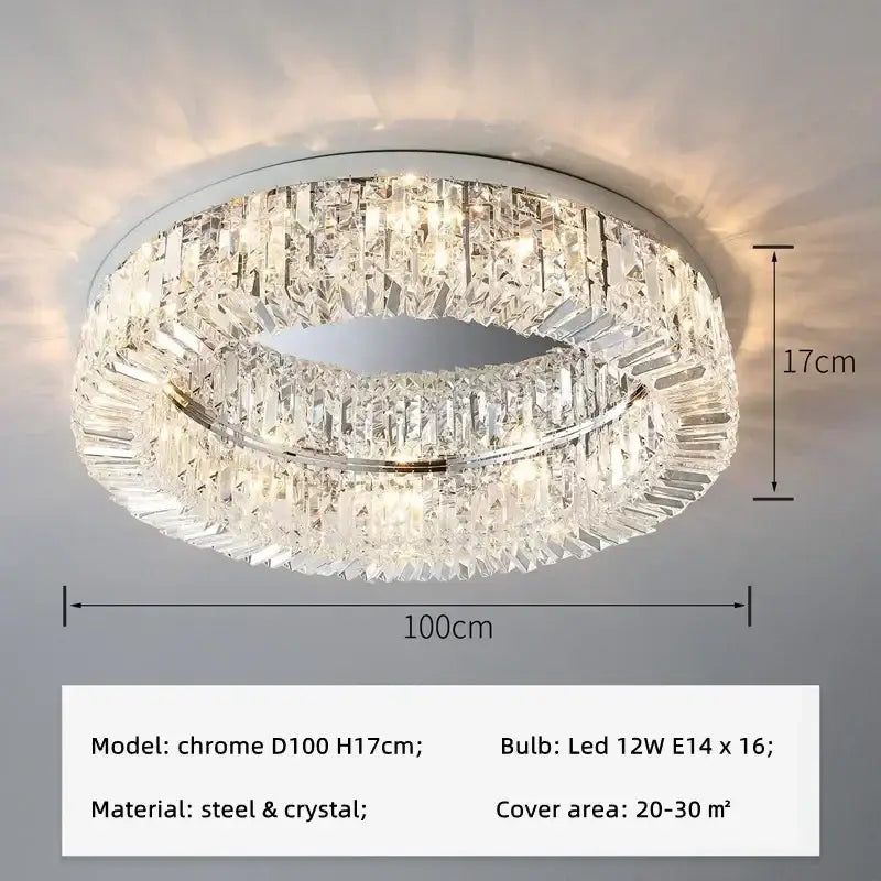 Gold Crystal Ceiling Chandelier Up To 16 Lights