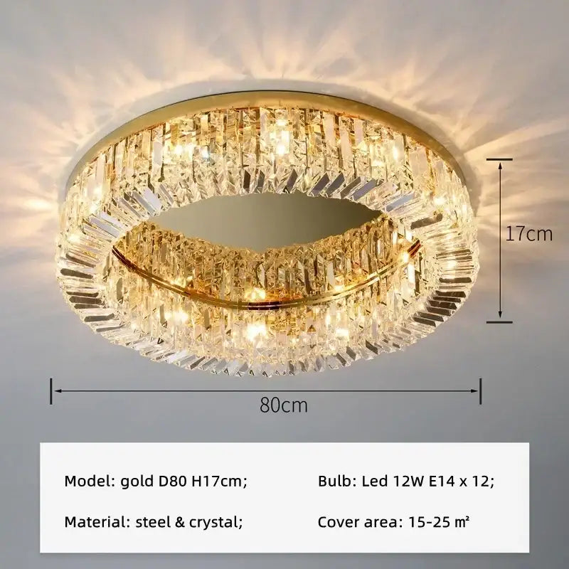 Gold Crystal Ceiling Chandelier Up To 16 Lights