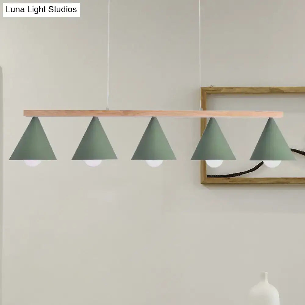 Green Wood Pendant Light