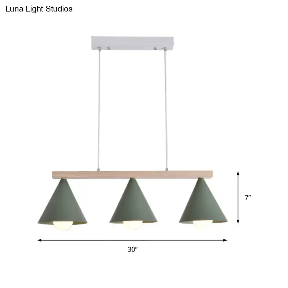 Green Wood Pendant Light