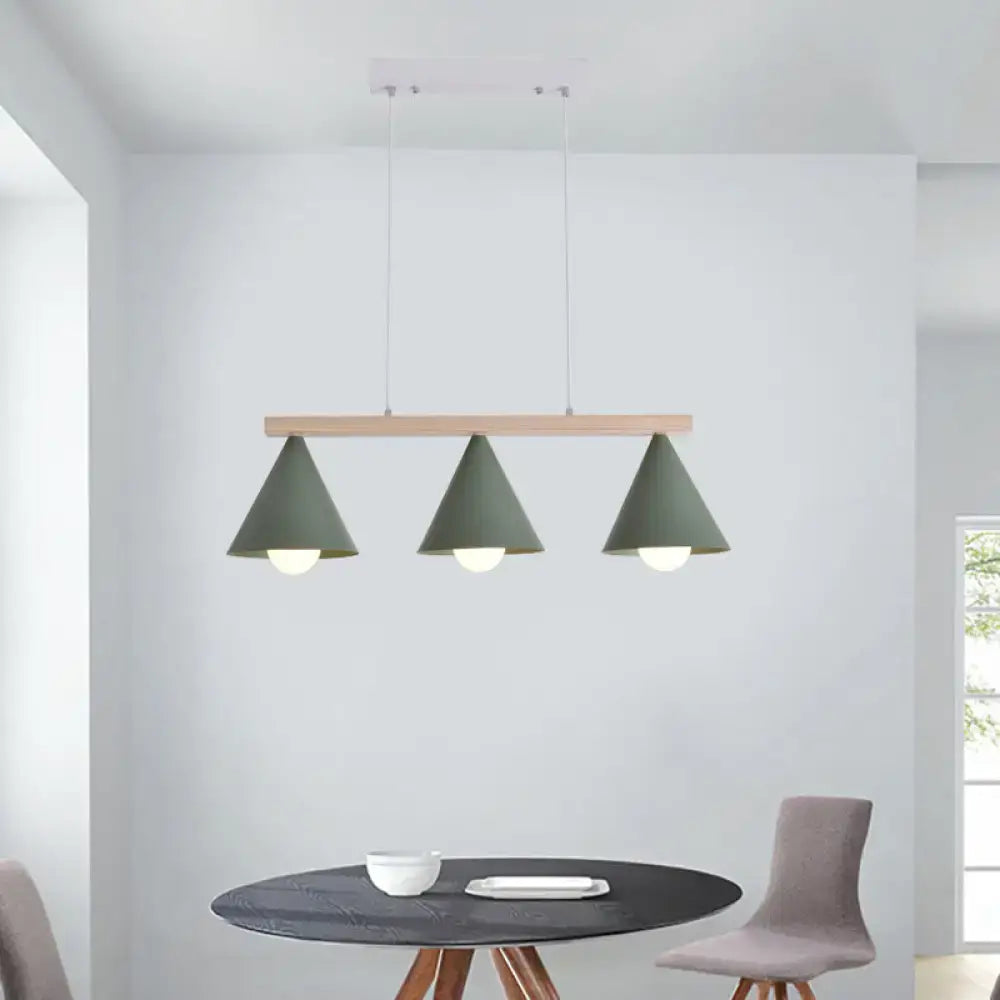 Green Wood Pendant Light