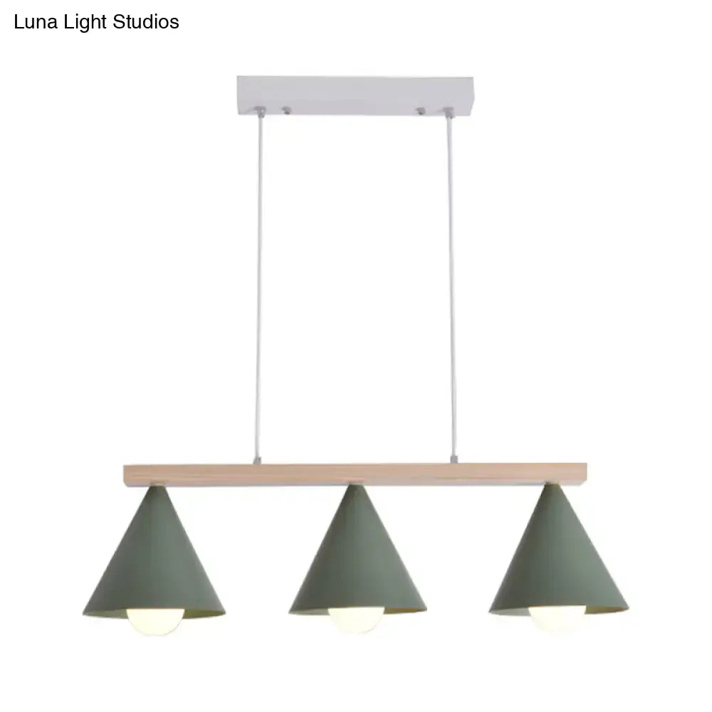 Green Wood Pendant Light