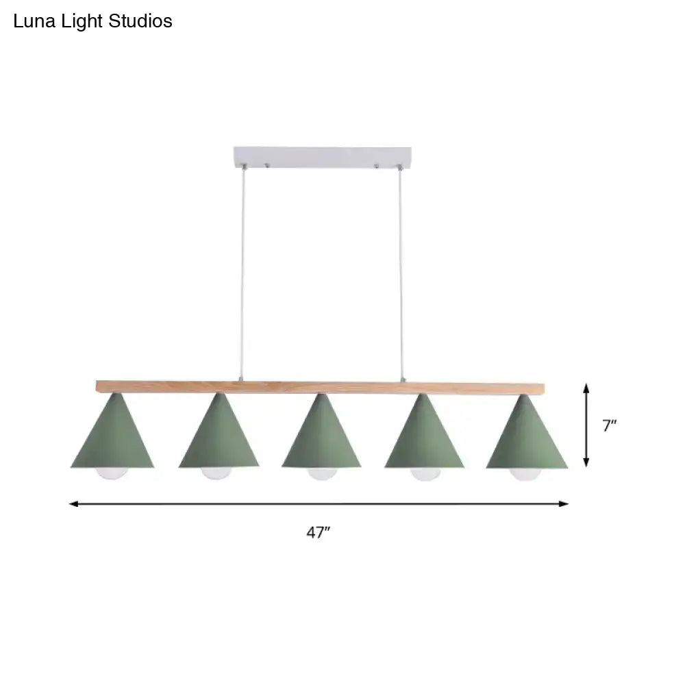 Green Wood Pendant Light