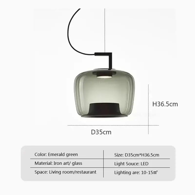 Sage Green Glass Pendant Lamp Nordic Style