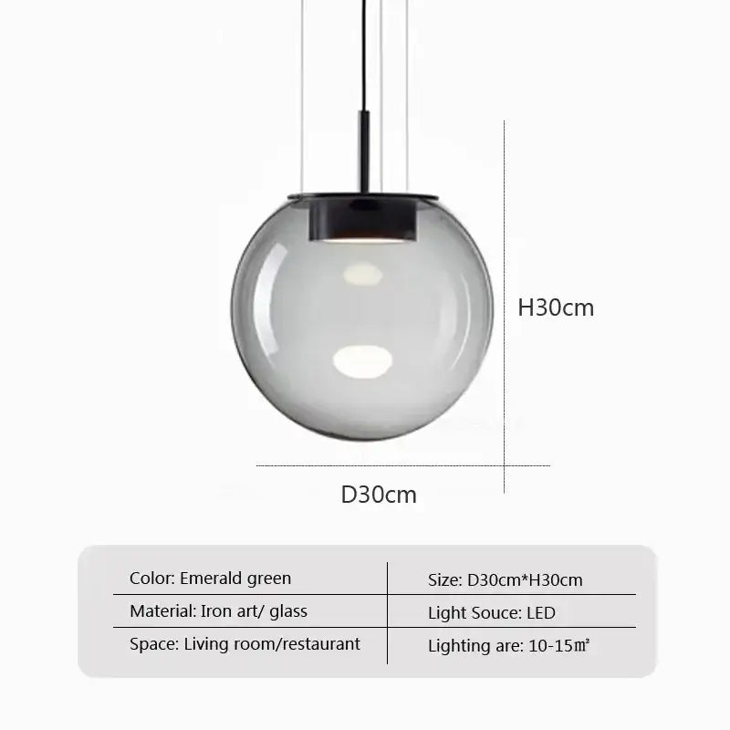 Sage Green Glass Pendant Lamp Nordic Style