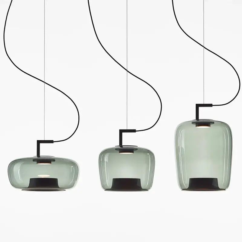 Green Glass Pendant Set