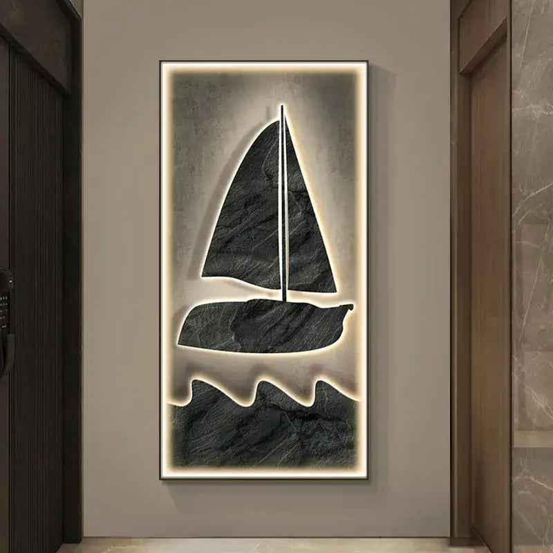 Stone Sailboat LED Lamp