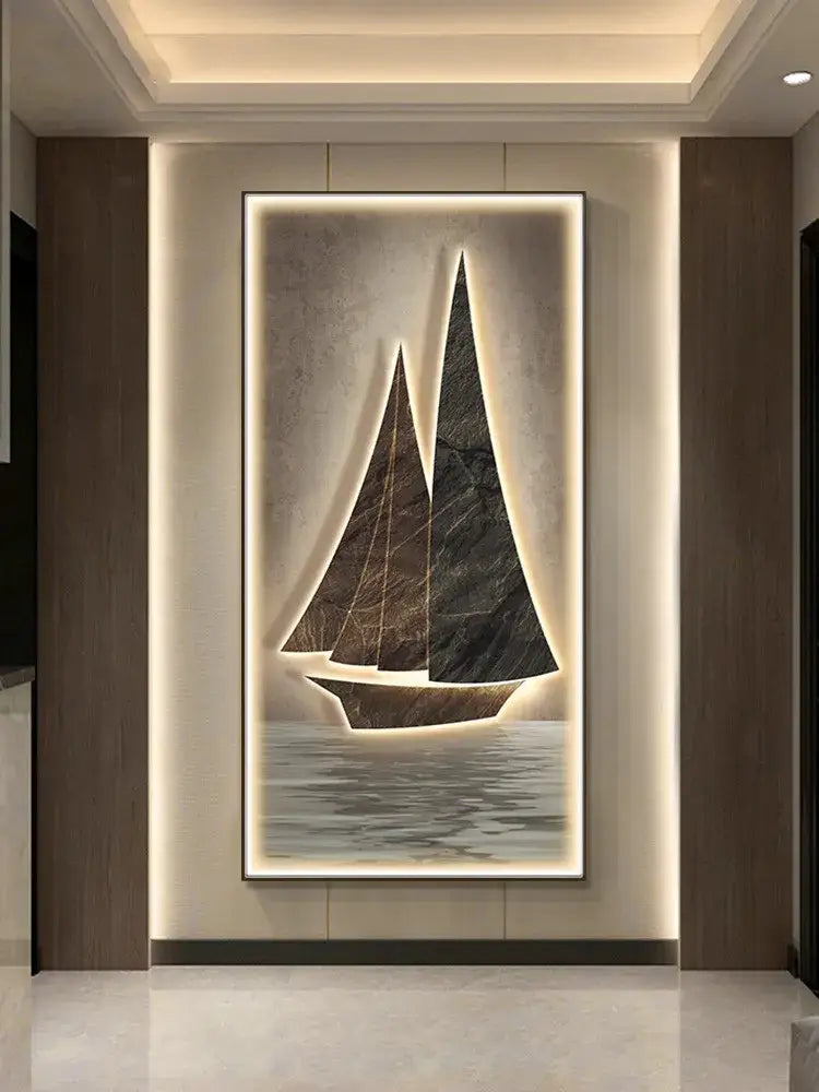 Stone Sailboat LED Lamp