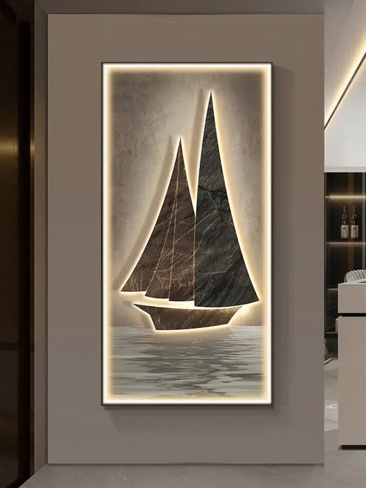 Stone Sailboat LED Lamp