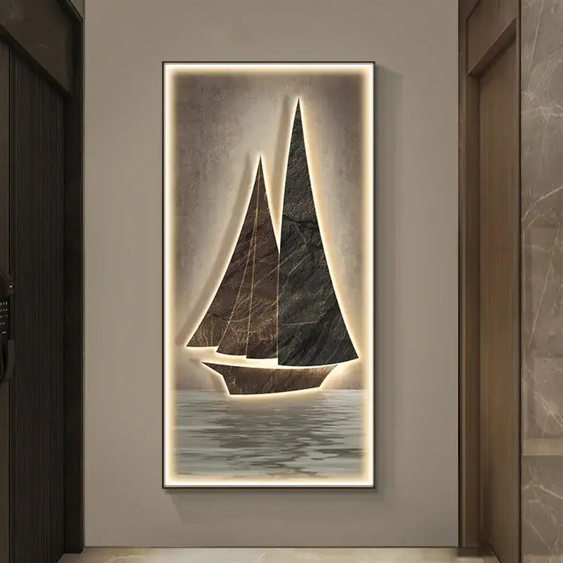 Stone Sailboat LED Lamp