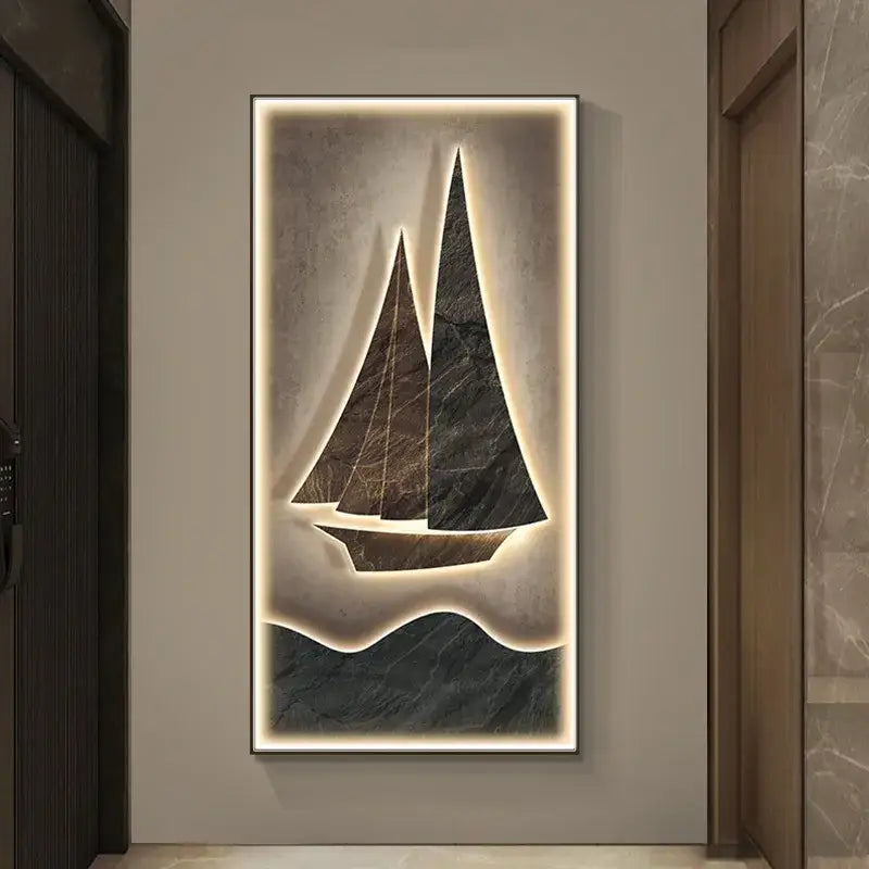 Stone Sailboat LED Lamp