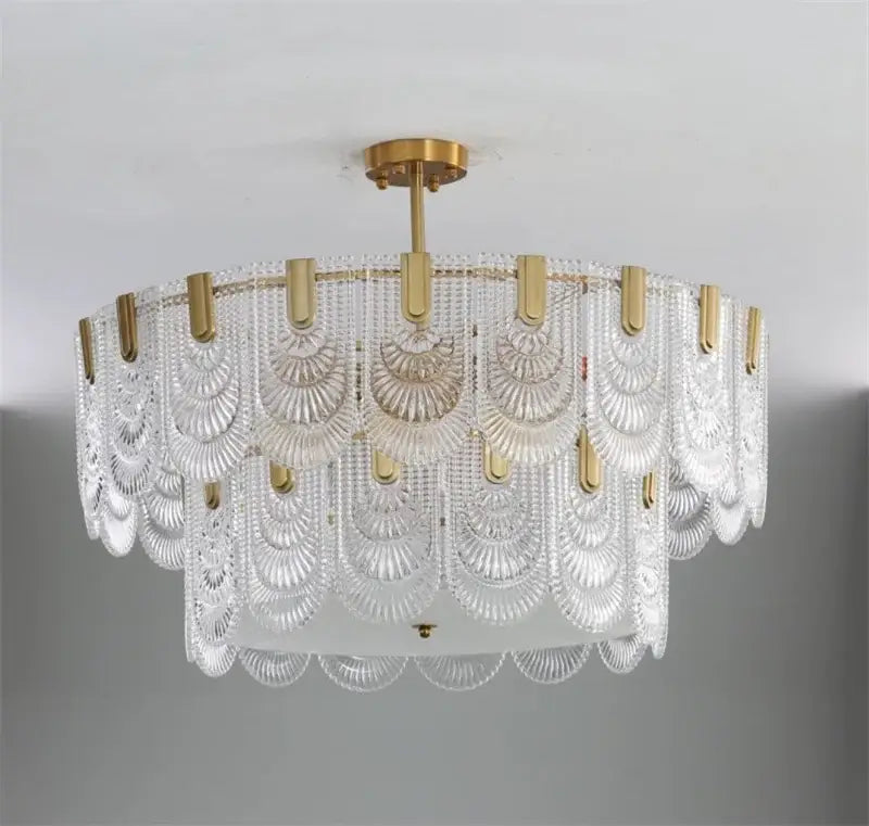 Gold Art Glass Chandelier