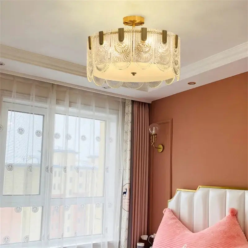 Gold Art Glass Chandelier