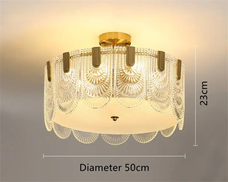 Gold Art Glass Chandelier