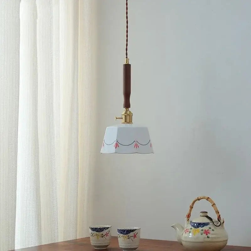 Floral Ceramic Pendant Light
