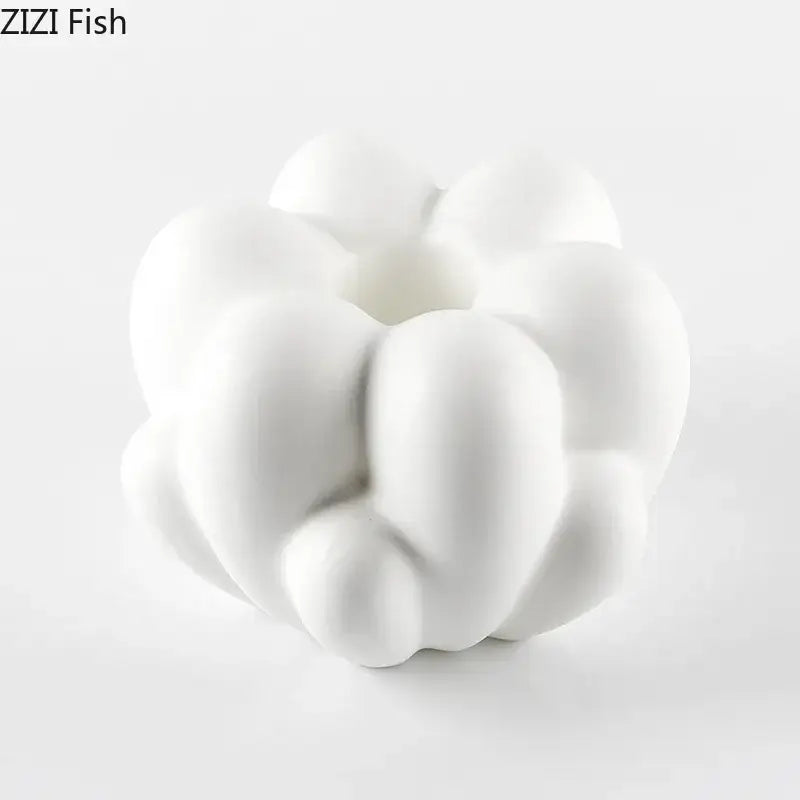 White Ceramic Petal Vase
