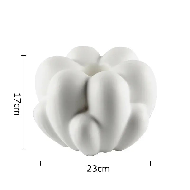 White Ceramic Petal Vase