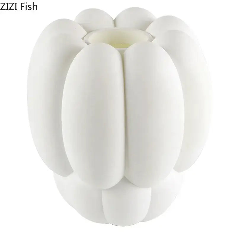 White Ceramic Petal Vase