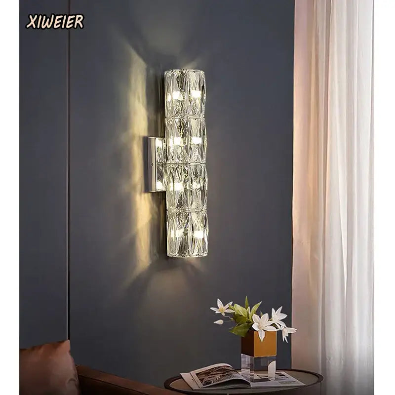Chrome Crystal Wall Lamp 6-Layer Segmented Design