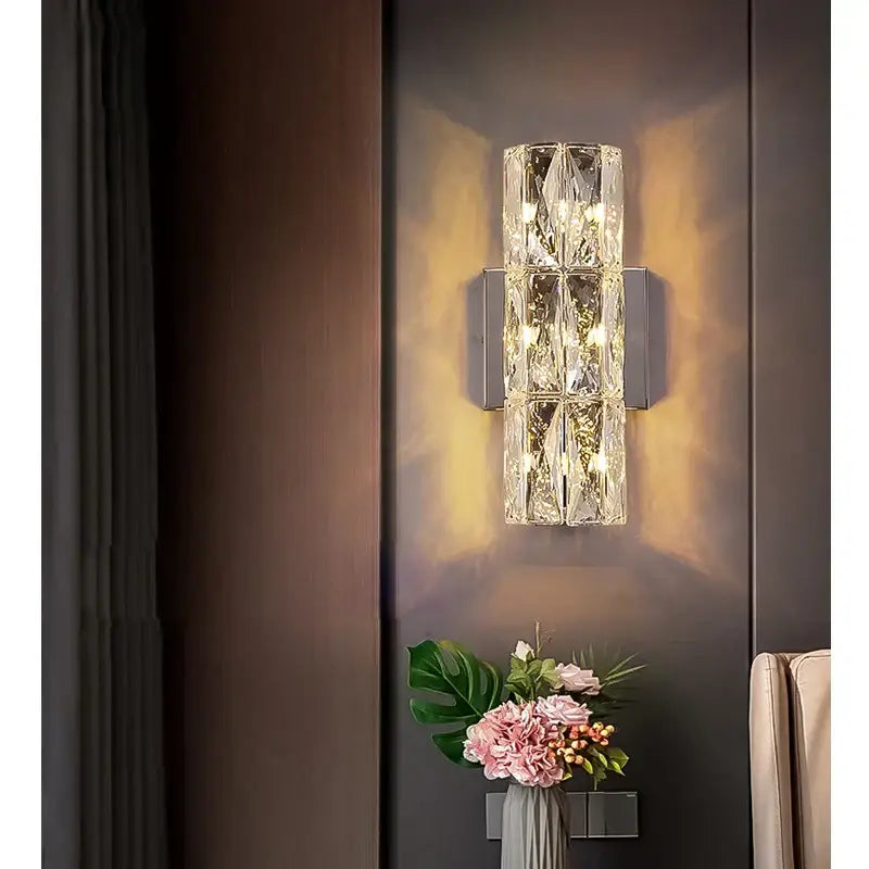 Chrome Crystal Wall Lamp 6-Layer Segmented Design