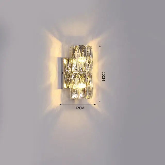 Chrome Crystal Wall Lamp 6-Layer Segmented Design