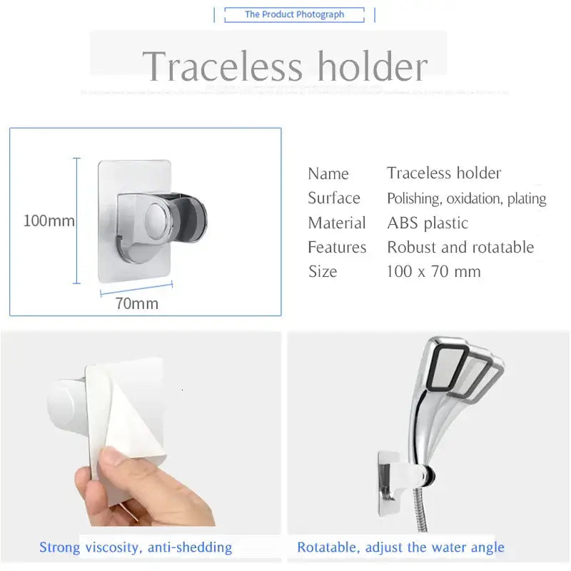 Silver Adjustable Shower Holder