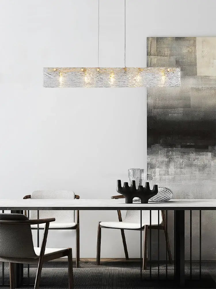 Silver Gold Glass Chandelier