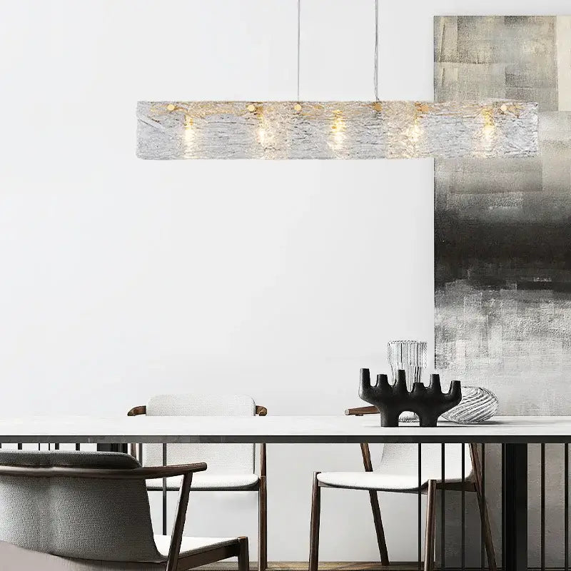 Silver Gold Glass Chandelier