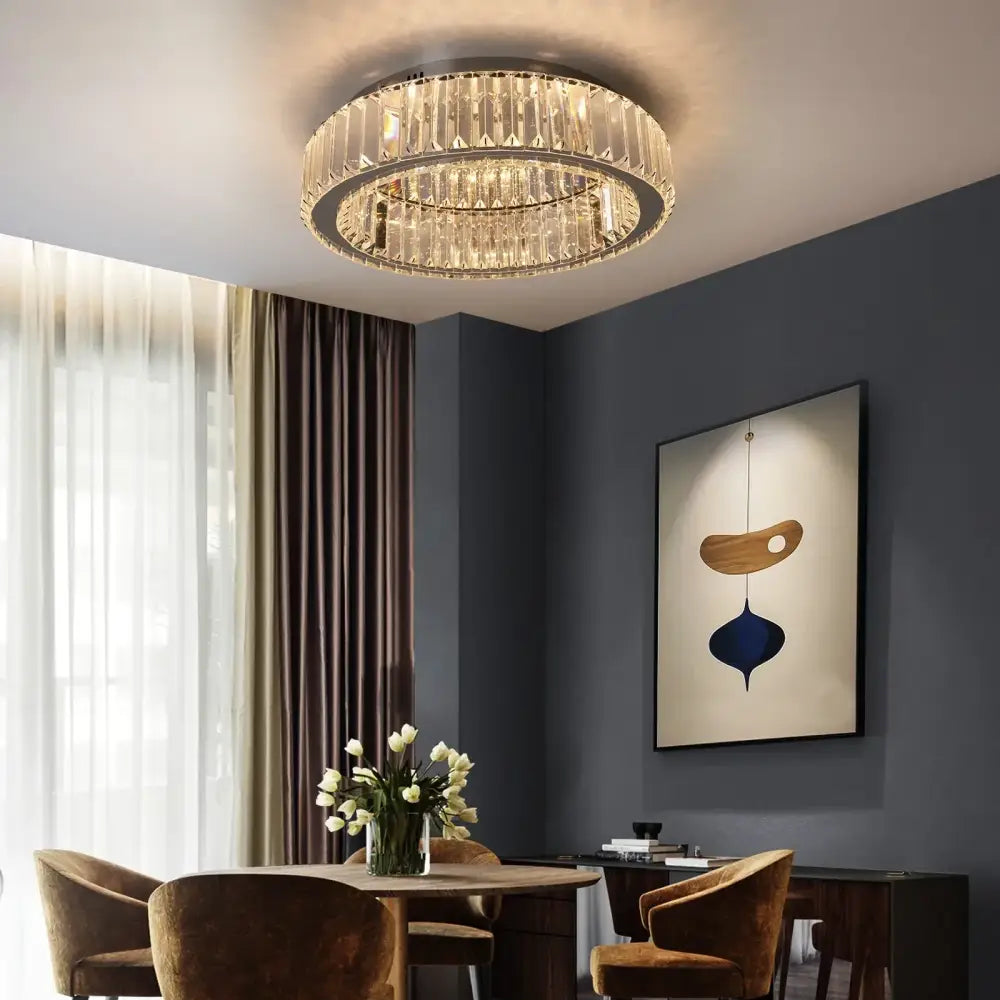 Crystal LED Circle Chandelier