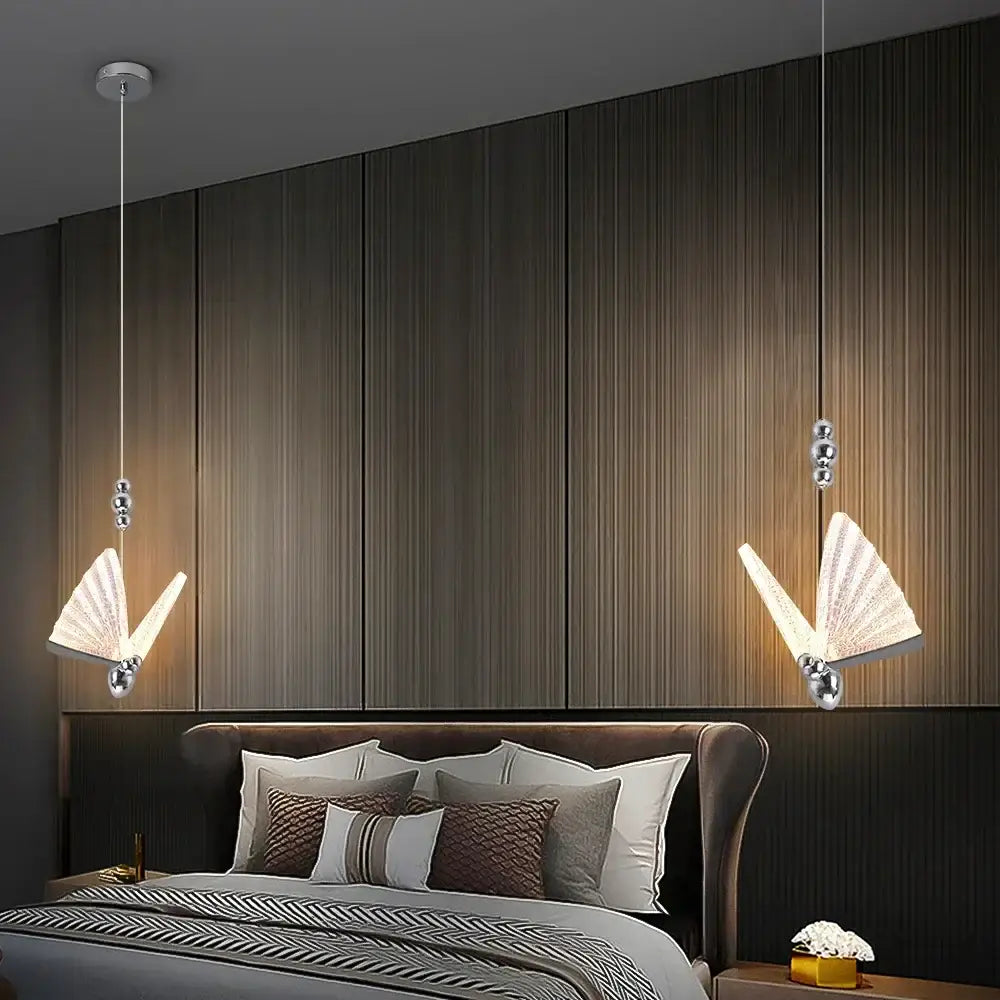 Silver Butterfly LED Chandelier