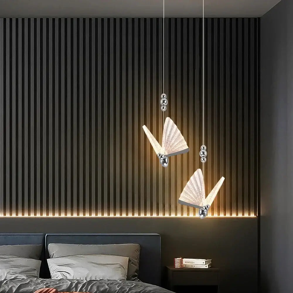 Silver Butterfly LED Chandelier