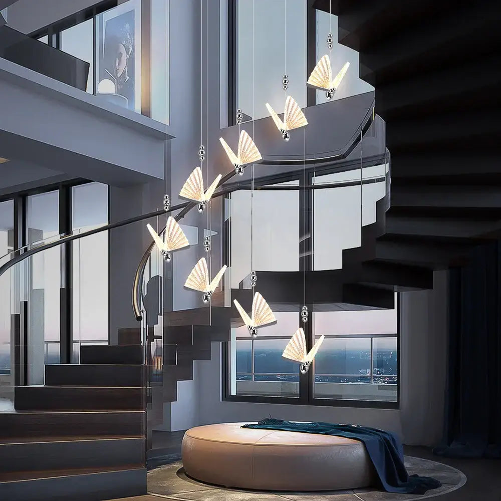 Silver Butterfly Pendant Light
