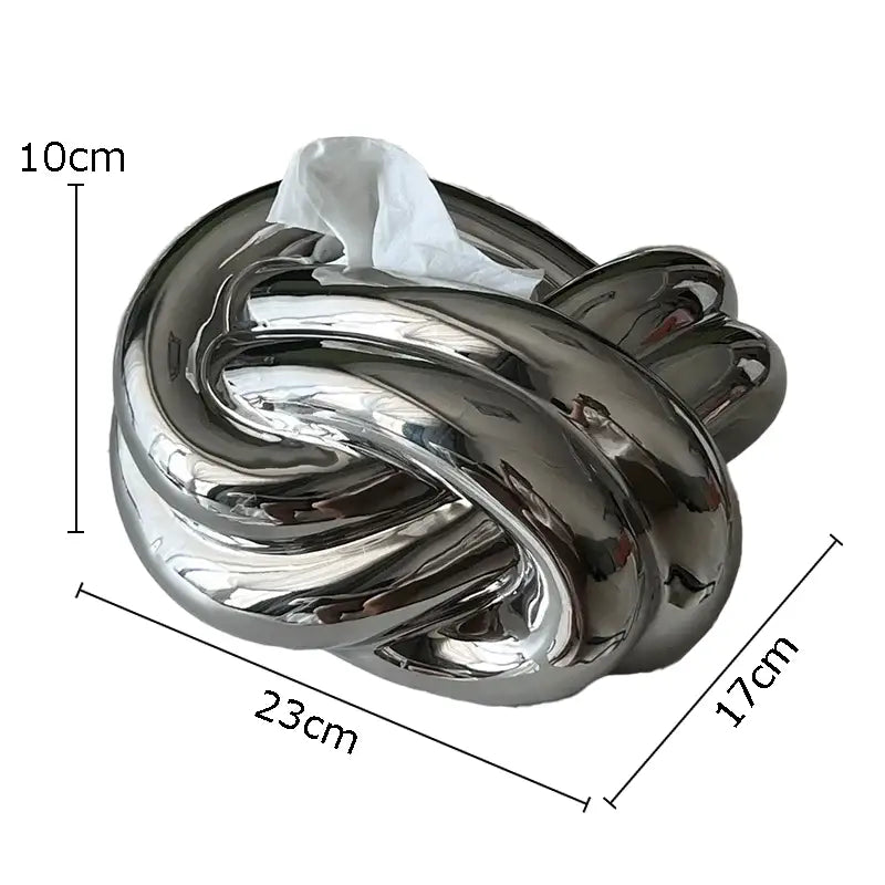 Silver Ceramic Tissue Box