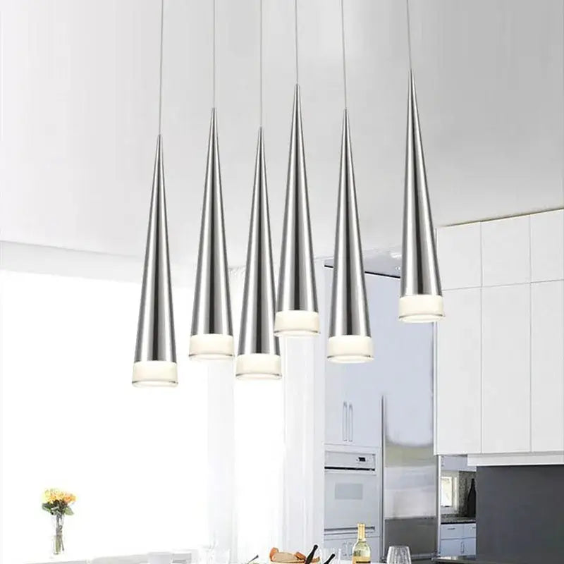 Silver Conical Pendant Light