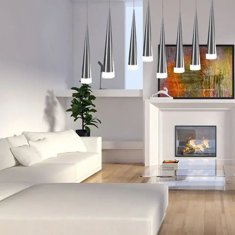 Silver Conical Pendant Light