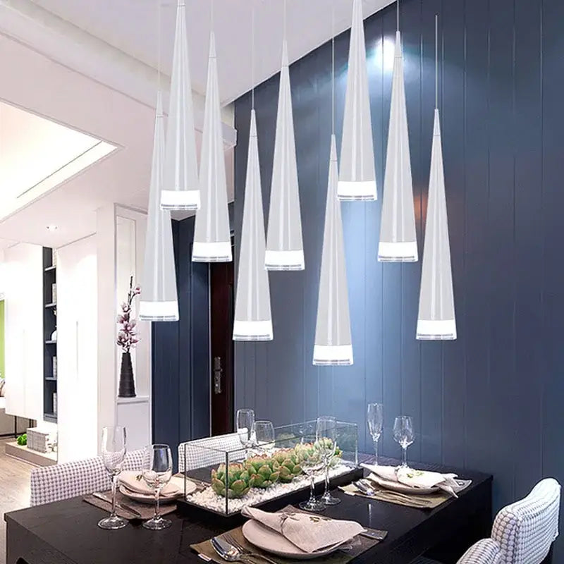 Silver Conical Pendant Light