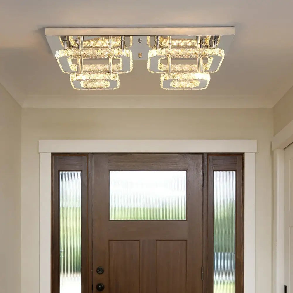 Silver Crystal Ceiling Chandelier
