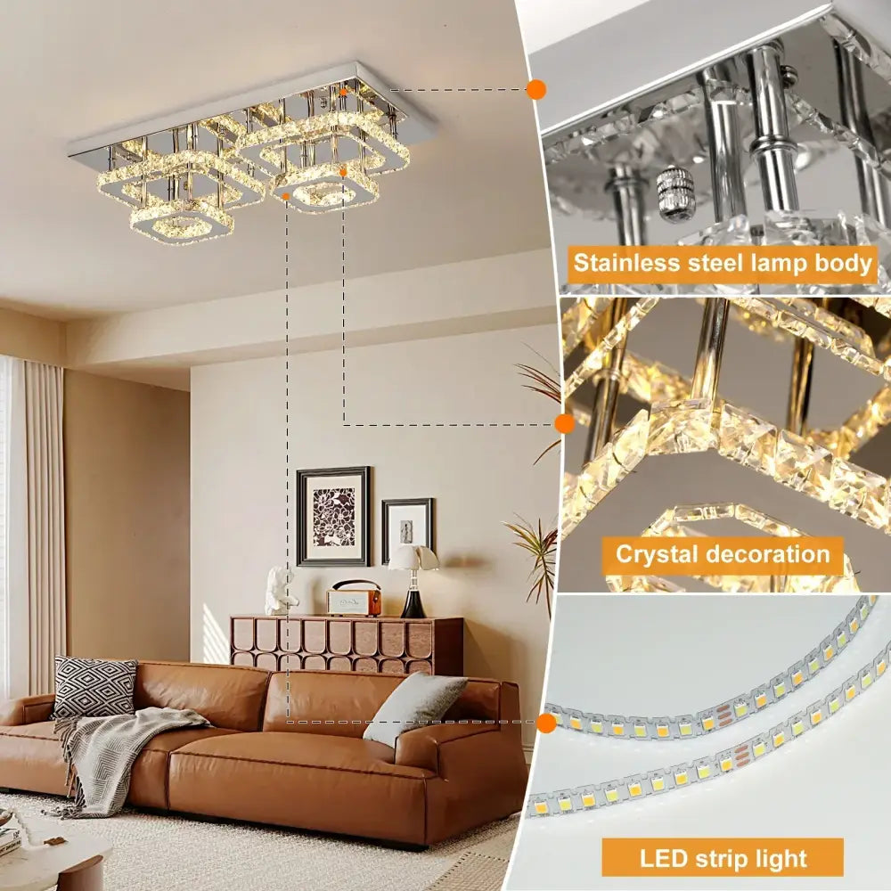 Silver Crystal Ceiling Chandelier