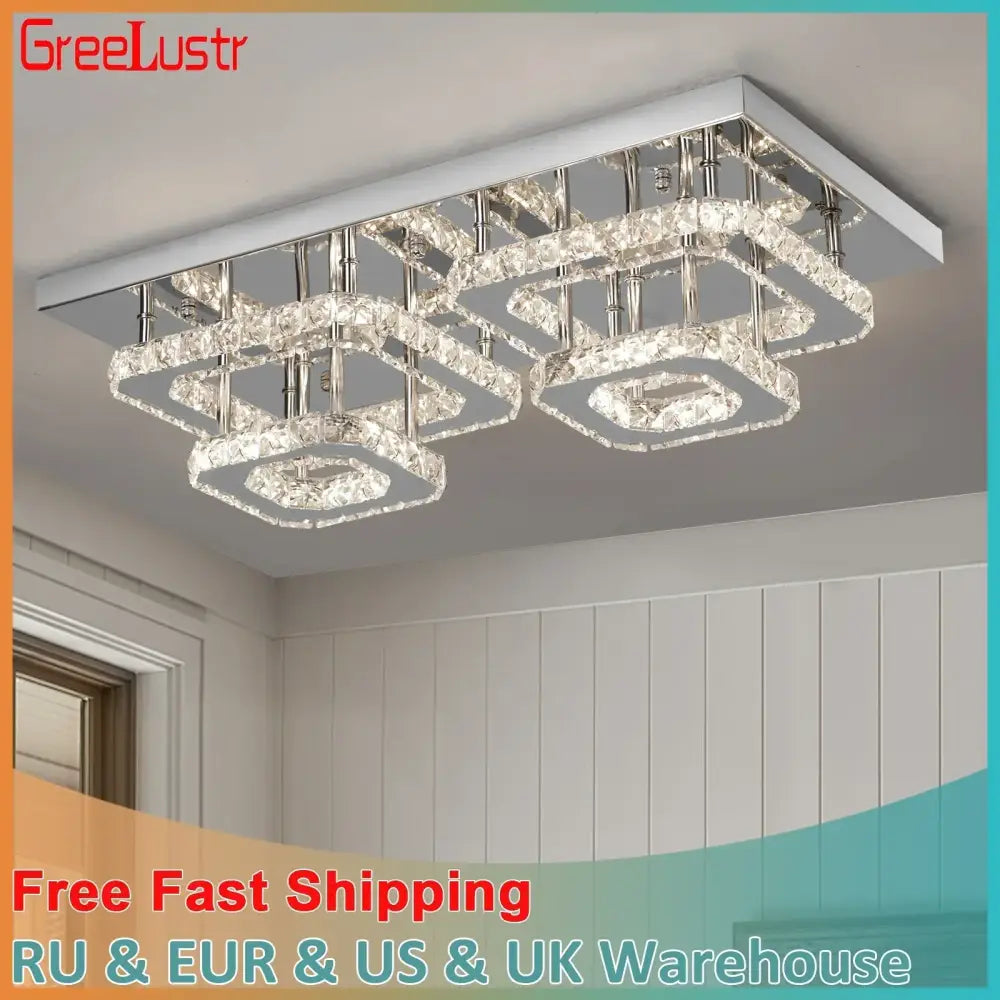 Silver Crystal Ceiling Chandelier