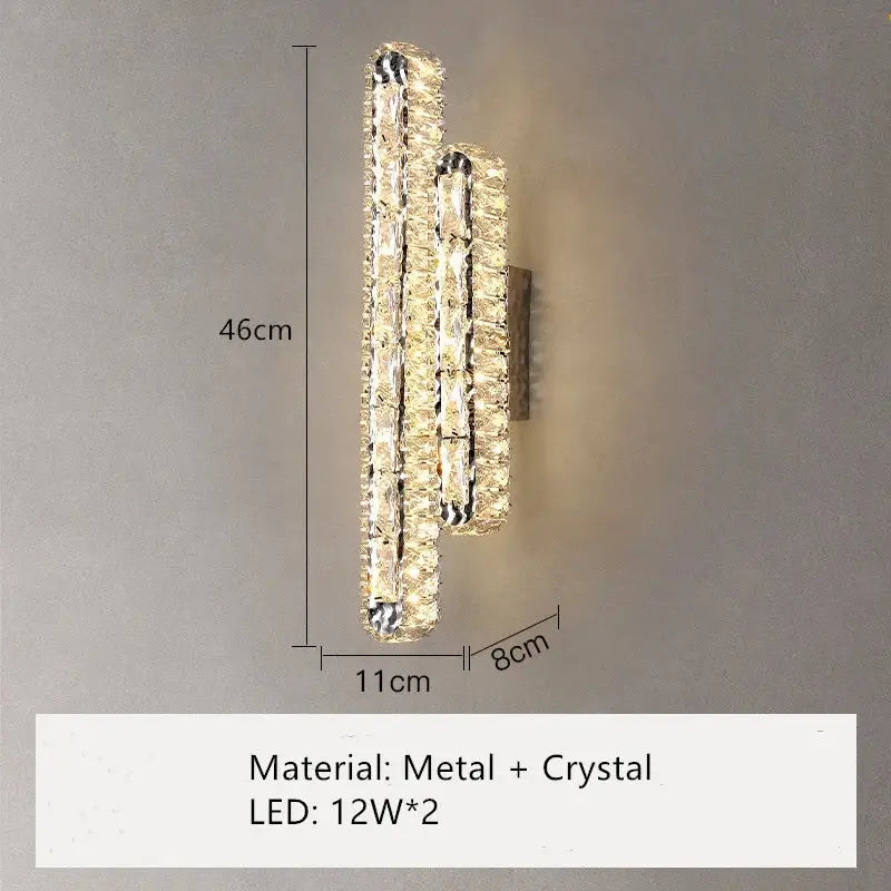 Chrome Crystal Nordic Dining Room Wall Sconce