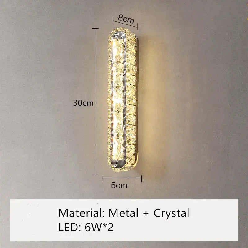 Chrome Crystal Nordic Dining Room Wall Sconce