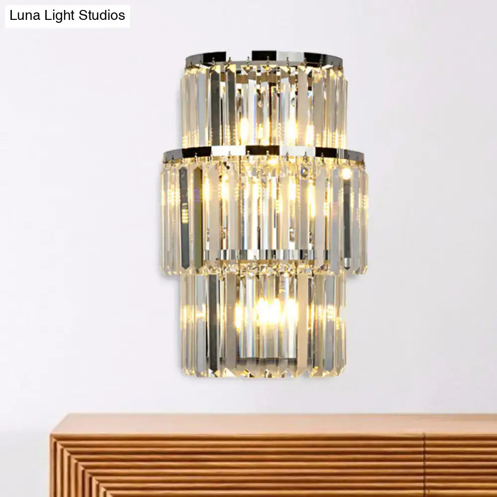 Silver Crystal Wall Sconce Radiant Statement