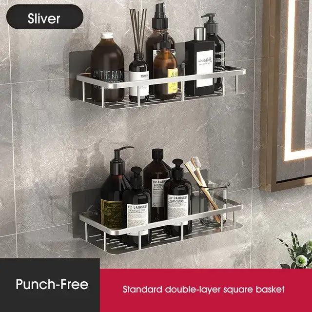 Silver Double Tier Shower Shelf