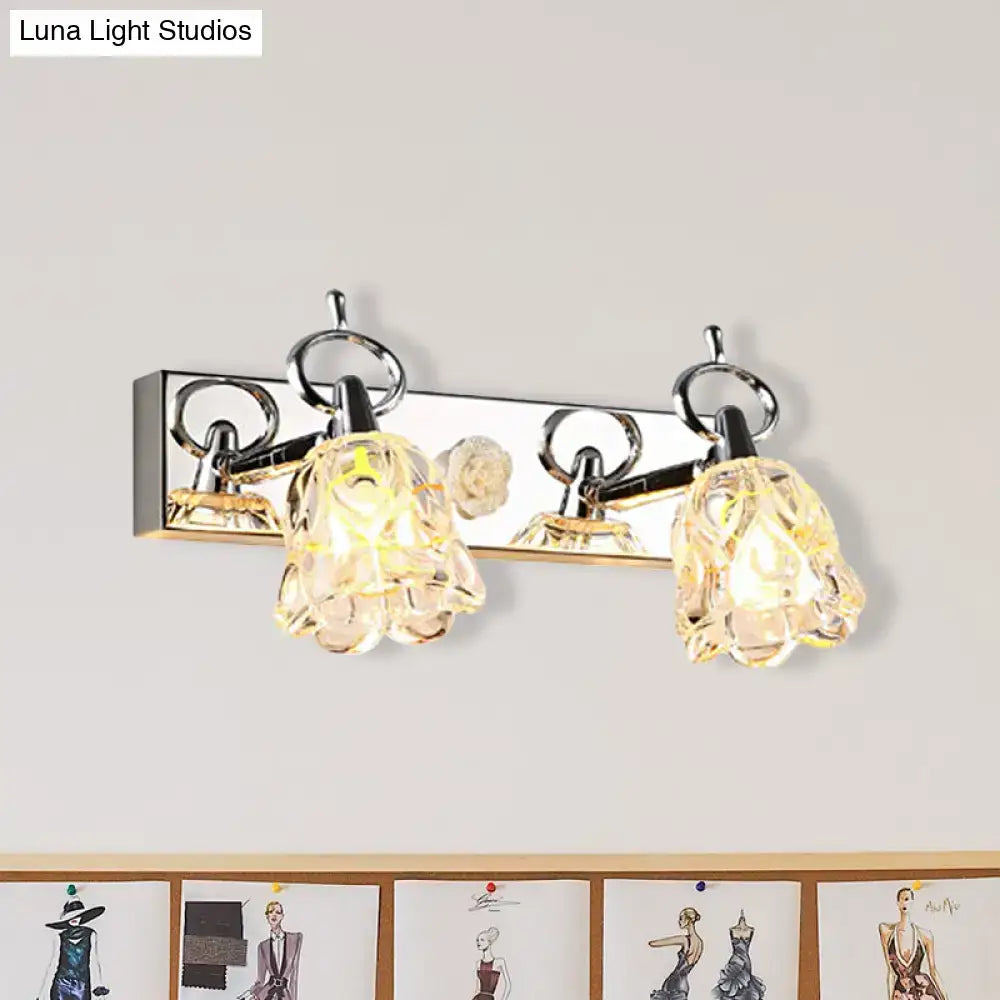 Silver Glass Flower Light