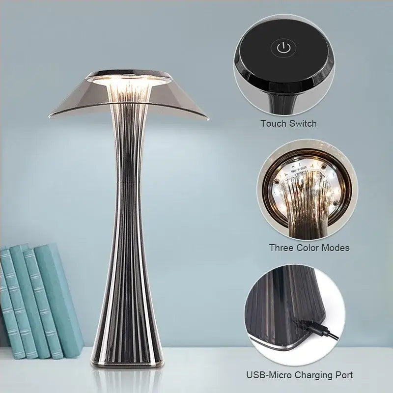 Silver Crystal Table Lamp