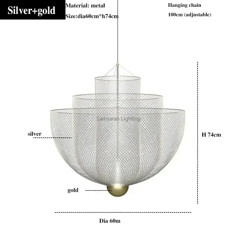 Silver Iron Chandelier
