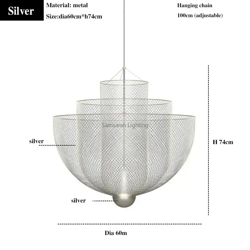 Silver Iron Chandelier