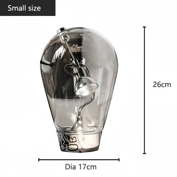 Silver Glass Desk Lamp